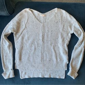 For Thee Cream colored V-neck sweater
